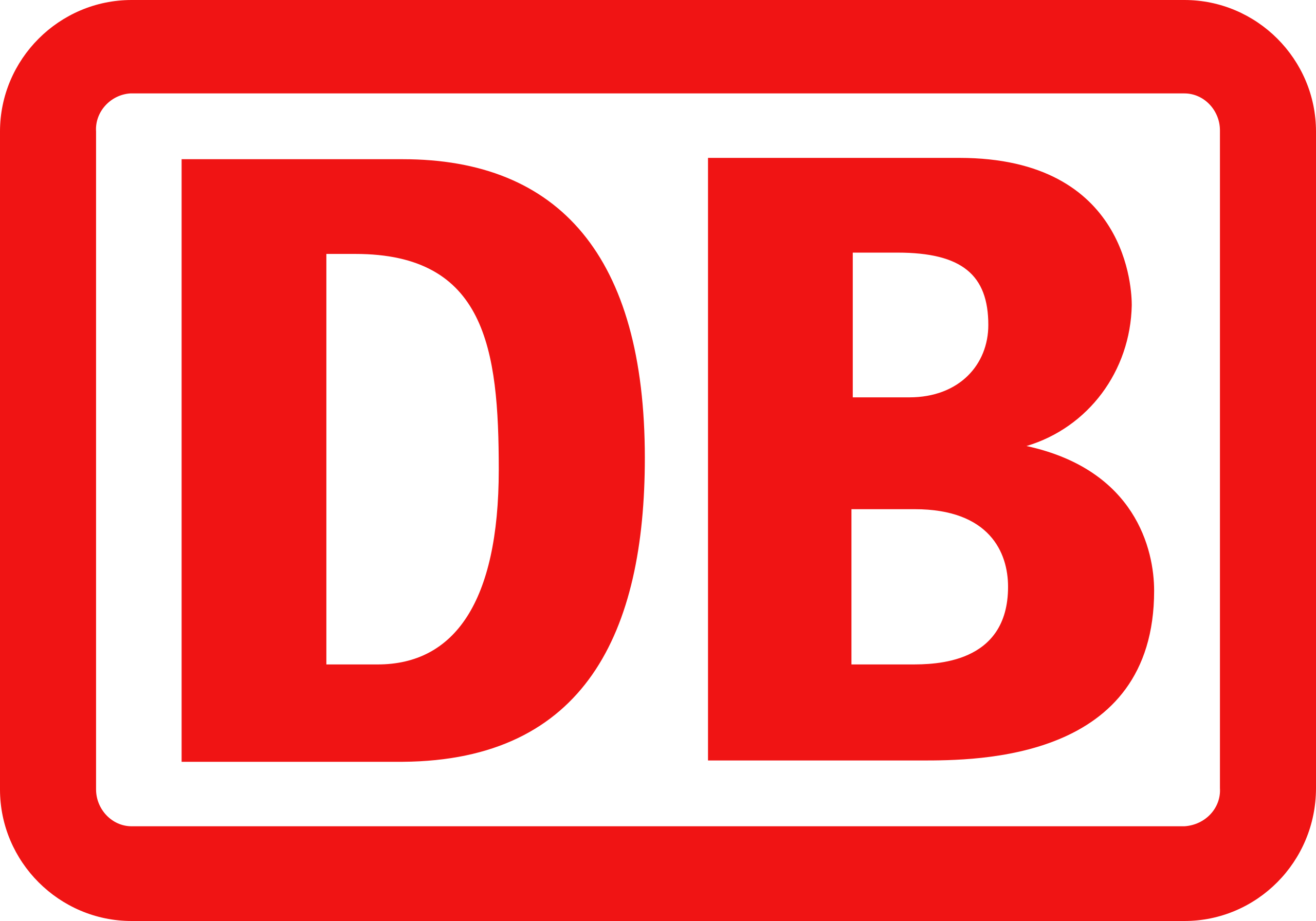 The Deutsche Bahn (DB) logo features the red letters “DB” within a rectangular frame, symbolizing mobility, transportation, and infrastructure in Germany. As a partner of ISO-Gruppe, Deutsche Bahn supports modern IT and data solutions to efficiently manage passenger services, logistics, and digital processes.