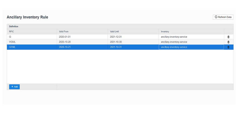 SKYfly Res: Ancillary Inventory Rule
