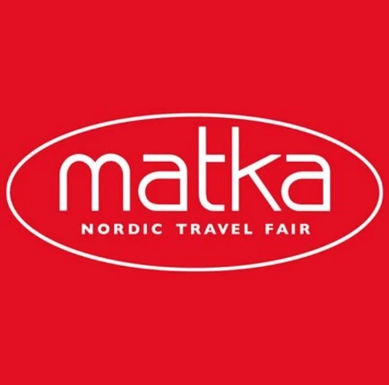 Das Bild zeigt das offizielle Logo der MATKA Nordic Travel Fair, dargestellt als rote Ellipse mit weißer Typografie. Es kennzeichnet die internationale Reisefachmesse, an der auch die ISO-Gruppe teilnimmt, um Travel-IT-Lösungen und Branchentrends zu präsentieren. Das Logo dient als klarer visueller Marker für das skandinavische Leit-Event der Reisebranche.