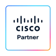 The Cisco logo features white lettering with a network symbol on a blue background, accompanied by the wording “Select Partner.” It represents networking technology, security, and digital communication. As a Select Partner of ISO-Gruppe, Cisco supports innovative IT and data solutions to efficiently manage networks, infrastructure, and digital services.