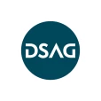 The image displays the official DSAG logo, featuring white lettering set within a dark green circle. It represents the German-speaking SAP User Group and its Technology Days 2026 as a key event for SAP, IT, and digital transformation topics. The logo acts as a clear visual identifier for the established industry conference attended by the ISO-Gruppe.
