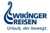 Das Logo von Wikinger Reisen zeigt ein stilisiertes Wikingerschiff mit dem Slogan „Urlaub, der bewegt“. Als Kunde der ISO-Gruppe steht Wikinger Reisen für Abenteuerreisen, Aktivurlaub und authentische Reiseerlebnisse weltweit.